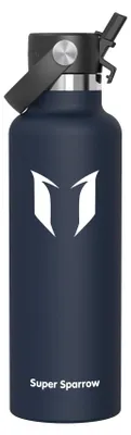 Productafbeelding van Sparrow drinkfles van roestvrij staal, 750 ml, FlipFlow thermosfles met rietje