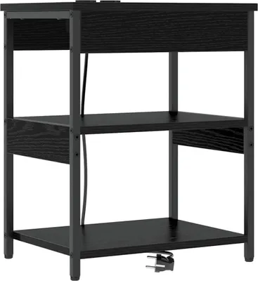 Image de vidaXL Table de chevet noire aspect chêne 41 x 31 x 51 cm en aggloméré