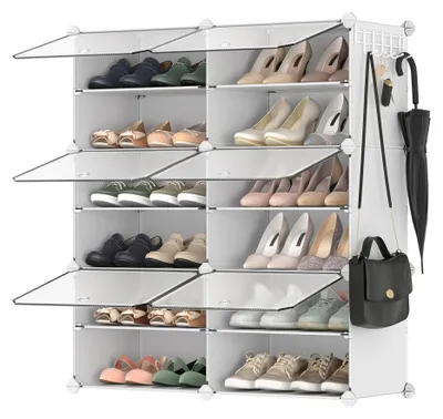 Produktbild von SONGMICS Schuhregal mit 6 Fächern, schmal, Schuhschrank mit Türen