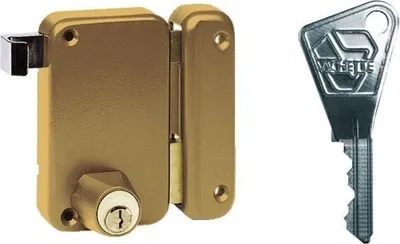 Immagine prodotto di Serratura da incasso con scrocco verticale, versione destra, marrone