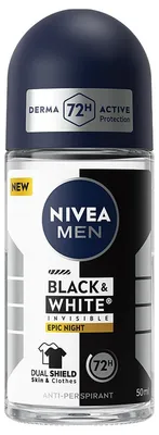 Image de Déodorant anti-transpirant NIVEA Black&White Epic Night pour hommes, bille, 72 heures, 50 ml