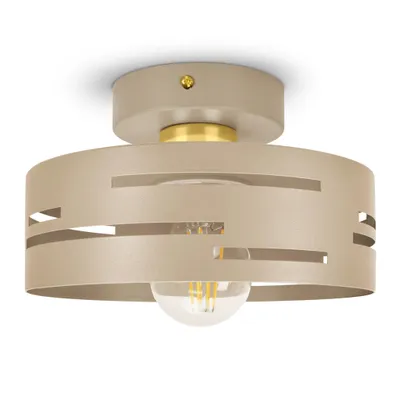 Produktbild von LUXOLAR Deckenleuchte E27 Beige Gold Plafond Laserschirm 20cm Höhe 12cm