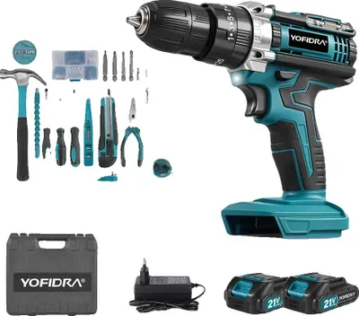 Obrázek produktu pro Akumulátorová příklepová vrtačka, 25 stupňů točivého momentu, LED pracovní světlo, 2x baterie, sada 32 kusů
