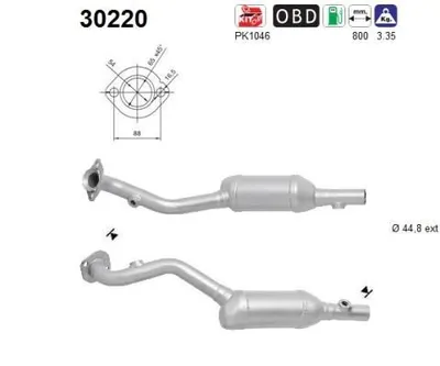 Produktbild von AS Katalysator Kat für DACIA SANDERO Euro 4/Euro 5 30220