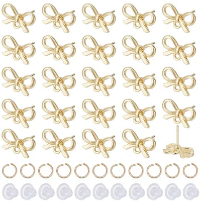 Schmuck-Bastelset: 70 Ohrclips, 100 Stecker, 100 Ringe, gold