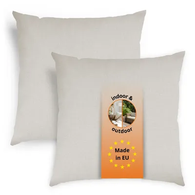Productafbeelding van Set van 2 bankkussens, 40 x 40 cm, sierkussens, hoofdkussens, beige, sleepling