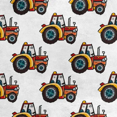 Produktbild von Royal Samt Stoff Polyester Zum Nähen - Motiv Traktorfahrzeuge
