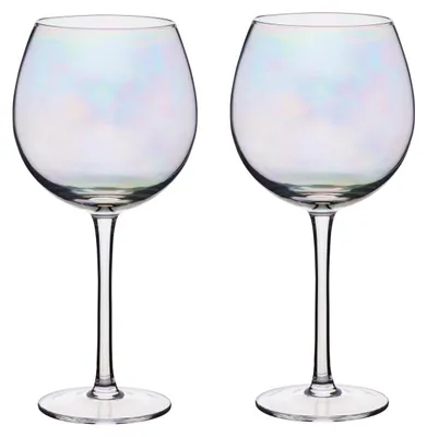 Produktbild von Bar Craft Große Ballon-Gin-Gläser mit irisierendem regenbogenrosa Perlglanz, Geschenkkarton, 500 ml, Set of 2