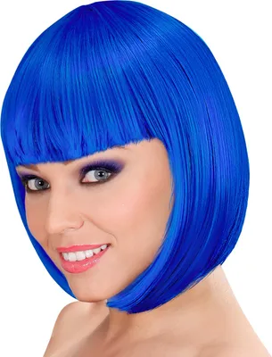 Produktbild von Sportliche kurze Lou Lou Damen Perücke - 70er, 80er Jahre einfarbig blau