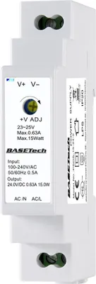 Produktbild von Basetech BT-2250248 Hutschienen-Netzteil (DIN-Rail) 24 V 0.63 A 15 W Anzahl Ausgänge:1 x Inhalt 1 St.