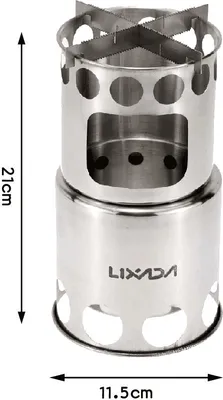 Obrázok produktu pre Lixada Prenosný ľahký varič na drevo z nehrdzavejúcej ocele na vonkajšie varenie, piknik, kempovanie