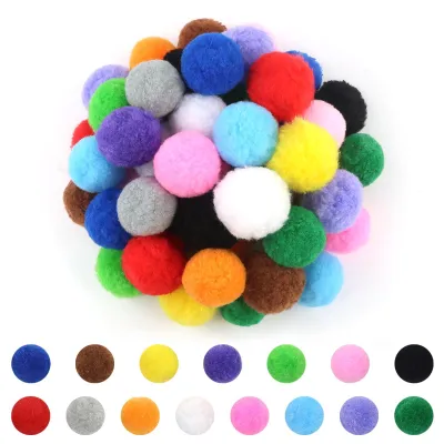 50 bunte Bastel-Pompons 5 cm, flauschige Polypropylen-Bälle für DIY-Deko
