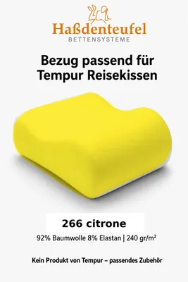 Produktbild von Kissenbezug passend für TEMPUR Reisekissen 25 x 31 x 10/7 cm – Baumwolle Elasthan