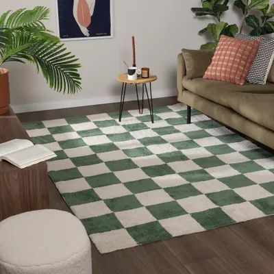 Image de Volero - Tapis à damier - Blox Vert - 160x230 cm