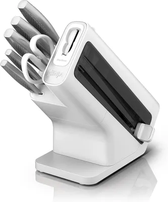 Produktbild von NINJA Messer-Set StaySharp Messerblock mit integriertem Schärfer, 5 Messer + 1 Schere (Scharf, Set, hochwertig, Küchenmesserset, 7-tlg., Kochmesser)