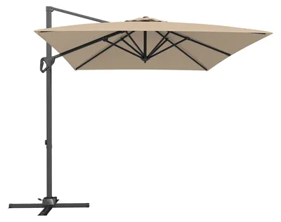 Produktbild von KOMFOTTEU 300 x 200 cm rechteckiger Sonnenschirm, neigbarer Ampelschirm mit Kurbel, Fußpedal & Kreuzsockel, 360° drehbar Gartenschirm, freischwingender Marktschirm für Garten, Terrasse, Balkon