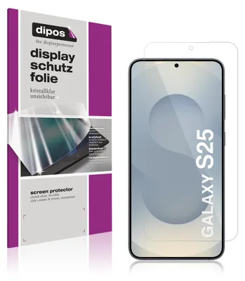 A product shot showing packaging for screen protectors on the left and a smartphone with a screen protector applied on the right.