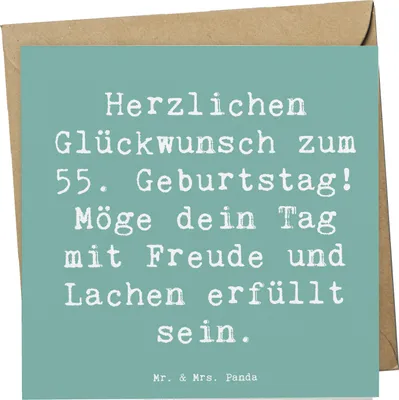 Produktbild von Mr. & Mrs. Panda Glückwunschkarte Spruch 55. Geburtstag Glückwunsch - Meeresbrise - Geschenk, Fünfundfünfzigster, Herzlichen zum, anlasskarte, faltkarte, Alter, Grußkarte
