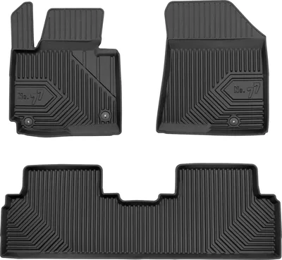 Produktbild von Fußmatten Gummimatten No.77 für Kia Carens IV 2013-2019 TPE Schwarz 3 Teile