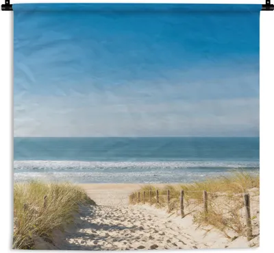 Produktbild von MuchoWow® Wandteppich Wandbehang Strand - Meer - Düne - Sand - Sommer 150x150 cm Tapisserie Dekoration Wandtuch - Wohnaccessoires - Modernes