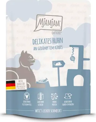 Produktbild von MjAMjAM Cat - Leckere Mahlzeiten Pouchbeutel 6x300g | Huhn & Kürbis