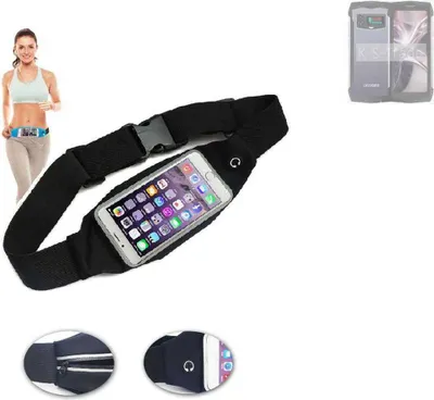 Produktbild von K-S-Trade Jogging-Armband kompatibel mit Doogee Smini Gürteltasche Umhängetasche Bauchtasche schwarz Sport Running Jogging Fitness Laufen Exercise