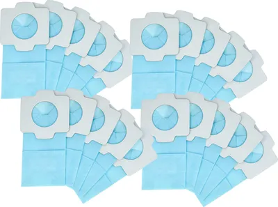 Produktbild von vhbw 20x Staubbeutel kompatibel mit Makita DCL182Z, XLC02ZB, DCL182ZB, DCL182ZW Staubsauger - 11,8cm x 6cm Hellblau