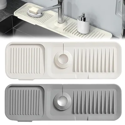 Silikon-Abtropfmatte 2er-Set, Spritzschutz 39,5x11,7 cm