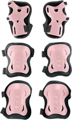 Produktbild von Set Schutzausrüstung für Kinder beim Rollschuhlaufen, Skateboarden, Rollerfahren, Radfahren und anderen Sportarten für Kleinkinder, Jungen und Mädchen: Handgelenkschutz, Knie- und Ellbogenschoner