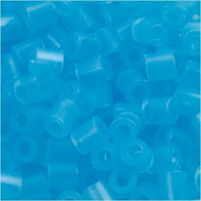 Produktbild von Nabbi-Perlen zum Aufbügeln, Größe 5 x 5 mm, Lochgröße 2,5 mm, mittel, neonblau (32235), 1100 Stück, 1 Box