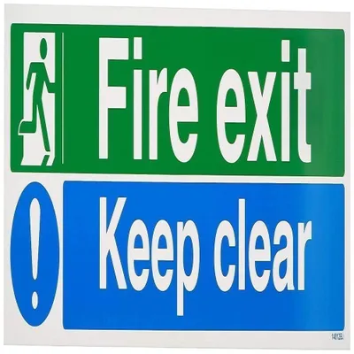 Imagen del producto de Señales de ruta de evacuación, 450 x 150 mm, fabricadas en plástico rígido de 1 mm, para señalización de seguridad