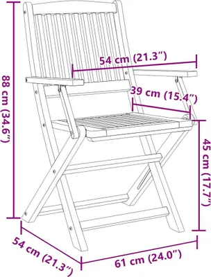 Produktbild von vidaXL Klappstühle, 2 Stück, aus massivem Akazienholz