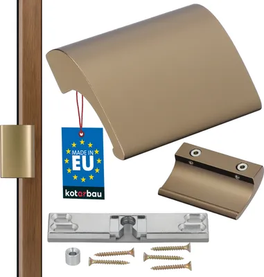 Produktbild von KOTARBAU Balkontürschnapper Balkontürgriff Aluminium Gold Terrassentürgriff Balkongriff Sicher Raucher Türoptik Schließen Griffmuschel Universal Ziehgriff