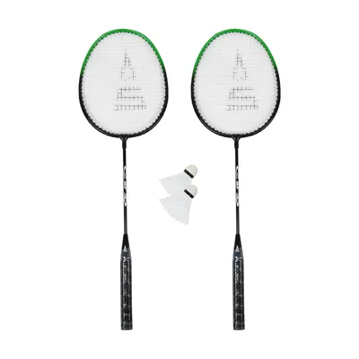 Obrázok produktu pre Badmintonový set SULOV®, 2x raketa, 2x loptička, taška - čierno-zelená