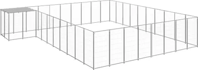 Produktbild von The Living Store Hundezwinger Silbern 25,41 m² Stahl