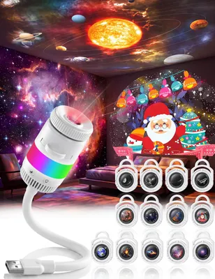 Immagine prodotto di Proiettore di stelle - Galaxy - Luce notturna - 2 in 1 - Con USB