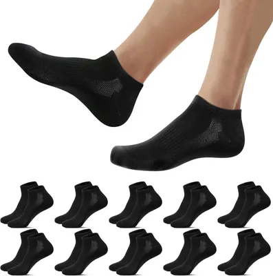 Produktbild von 10 Paar Sneaker Socken Herren Damen Sportsocken Kurze Atmungsaktive Sneakersocken  Halbsocken Uni