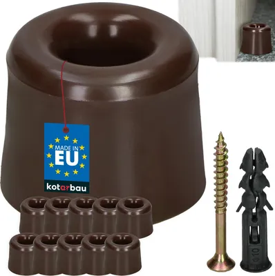 Produktbild von KOTARBAU® 10er Set Türstopper Boden zum Schrauben 27 mm Braun Bodentürstopper Bodenmontage Türstopper aus Gummi