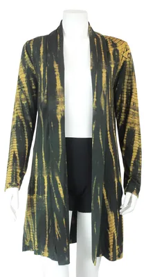 Produktbild von Yoga Jacke - Jersey Cardigan - Batik - Bamboo - grau-dunkelgrau - khaki