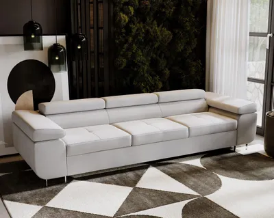 Produktbild von 3-Sitzer VENUS Schlafsofa, Ausziehsofa mit Bettkasten, verstellbare Kopfstützen