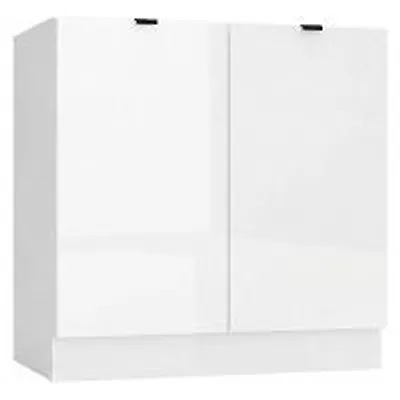 Produktbild von Alice D80 Küchenunterschrank mit 2 Türen, 80 x 82 x 44,6 cm, Weiß Hochglanz/Weiß