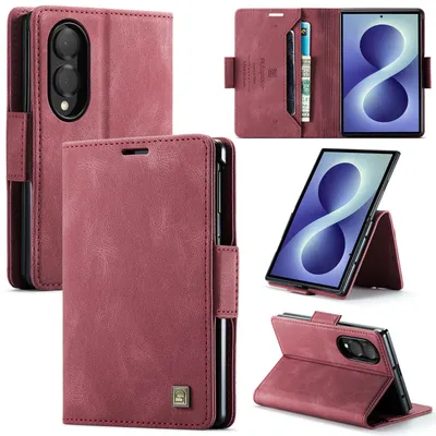 Obrázek produktu pro Pouzdro pro Samsung Galaxy Z Fold 8, RetroPolyuretanKožené Pouzdro, Stojánek a Ochranné Pouzdro červené