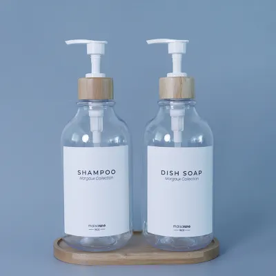Produktbild von 500 ml Seifenspender klar nachfüllbares Plastikpumpe Press Shampoo Spender Flaschenbadzubehör