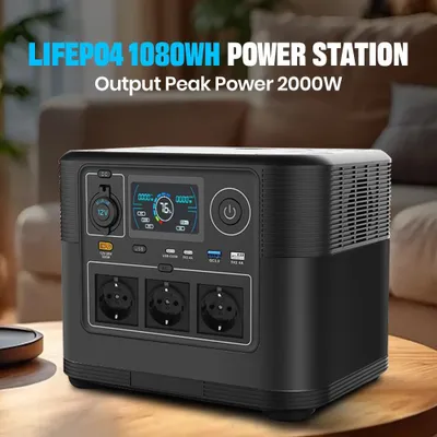 Productafbeelding van Draagbare Powerstation - Mobiele Generator - Energiecentrale - Stroomvoorziening - Noodstroom - 1200W Vermogen