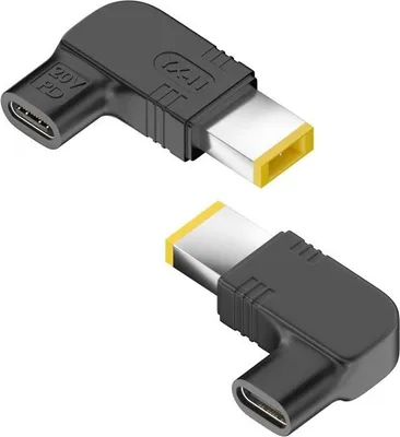 Productafbeelding van INF 2-Pack USB-C Female naar Vierkante Stekker 20V Hoek PD Trigger Adapter Compatibel met Lenovo