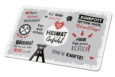 Produktbild von Gilde - 44570 - Frühstücksbrettchen, Heimatgefühl, Ruhrpott, Resopal, 23,5cm x 14,5cm, grau