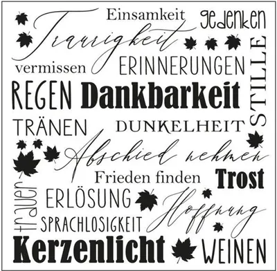 Produktbild von Mundart Stempel | Prägeschablone Deutsche Text "Trost"