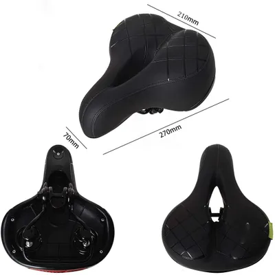 Obrázok produktu pre Široký mäkký vankúš sedadla na bicykli, pohodlné sedlo na bicykli