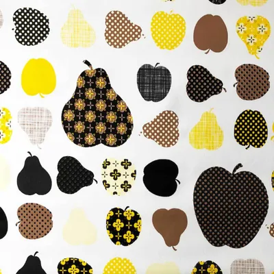 Produktbild von Klebefolie - Möbelfolie Äpfel und Birnen gelb -  45 cm x 200 cm
