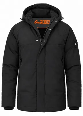 Produktbild von OneRedox Herren Winterjacke mit Kapuze als Pufferjacke - Steppjacke Herren Outdoor Jacke für den Winter mit Fleece-Gefütterter Kapuze